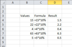 image of Simple formula in Excel using Constants