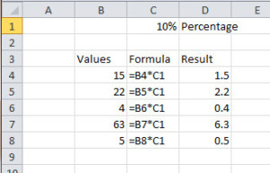 Image of Formula using references in Excel
