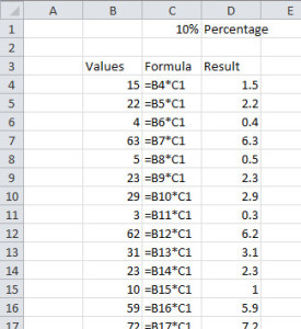 Image of Formula references in Excel - 10%