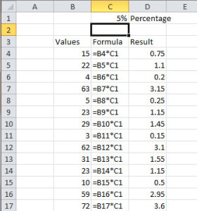 image of Formula references in Excel - 5%