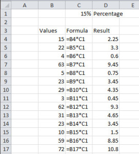 Image of Formula references in Excel - 15%