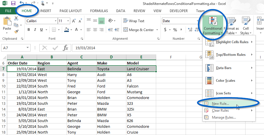 Image - Add a new Conditional Formatting Rule