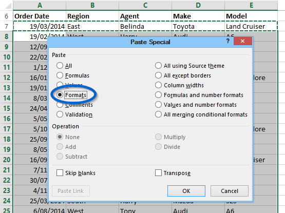 Image - Paste Special Conditional Formatting Rules to remaining data