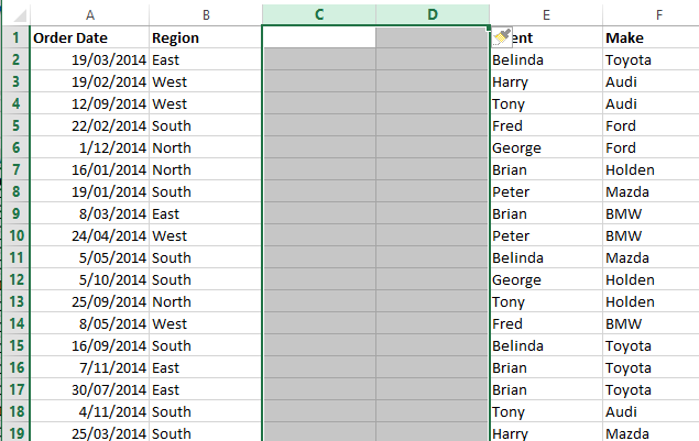 image of New columns inserted in our spreadsheet