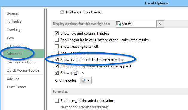 image - Hide Zeros Excel options