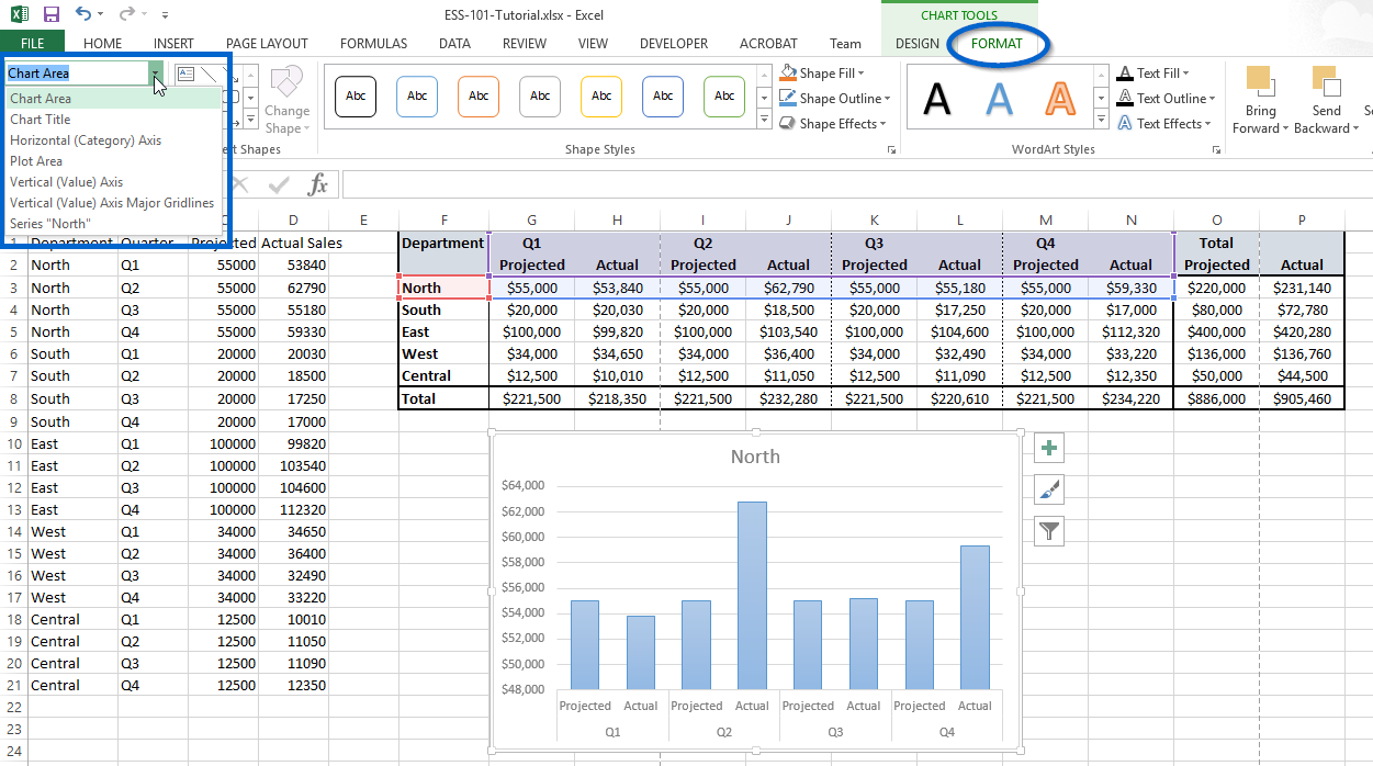 image-Excel  eCourse - Format chart elements