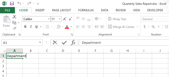 image-Excel  eCourse - Enter data
