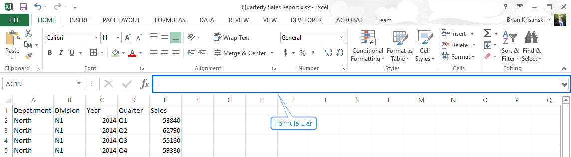 image-Excel  eCourse - Formula Bar