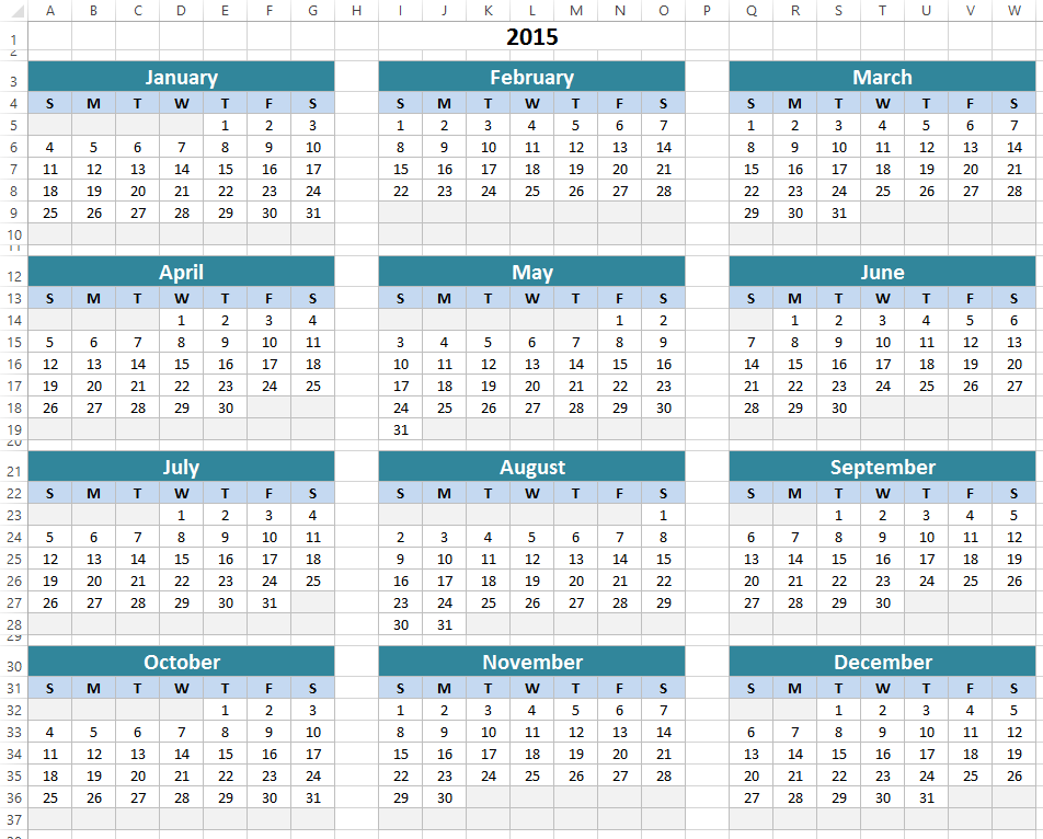 Free Excel Calendar Customize and Print
