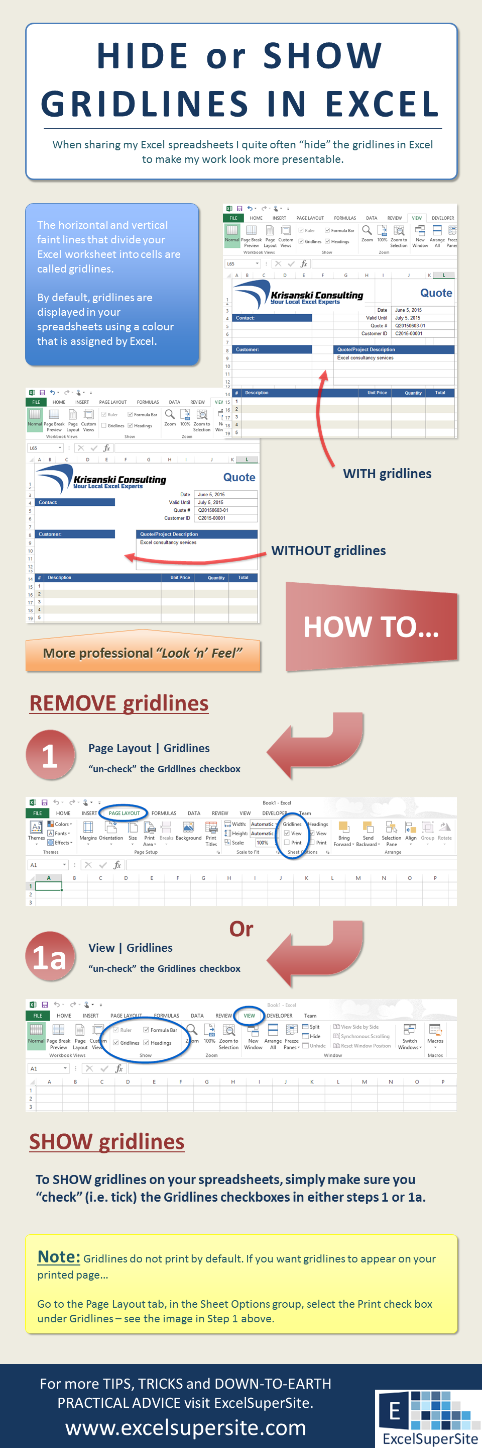 How To Hide Gridlines In Excel | ExcelSuperSite